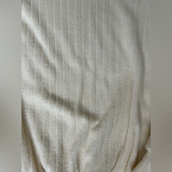 Vintage Encino Shirt Men's Cream V-Neck Terrycloth Ribbed Sweater size XL - Picture 3 of 8